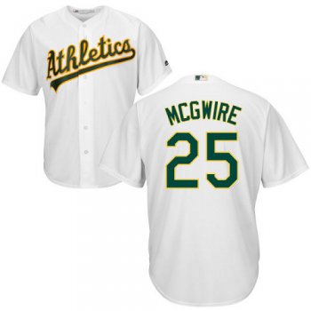 Athletics #25 Mark McGwire White Cool Base Stitched Youth Baseball Jersey