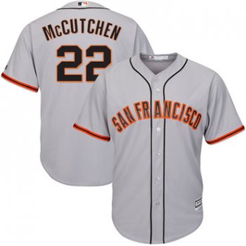 Giants #22 Andrew McCutchen Grey Road Cool Base Stitched Youth Baseball Jersey