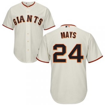 Giants #24 Willie Mays Cream Cool Base Stitched Youth Baseball Jersey