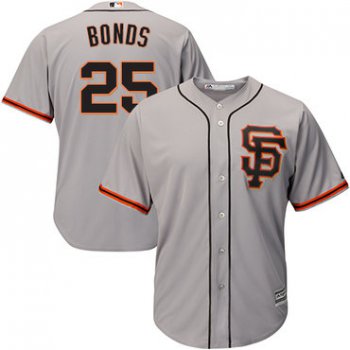 Giants #25 Barry Bonds Grey Road 2 Cool Base Stitched Youth Baseball Jersey