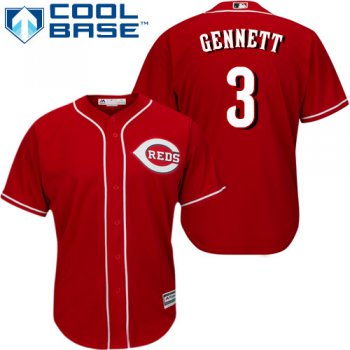 Reds #3 Scooter Gennett Red Cool Base Stitched Youth Baseball Jersey
