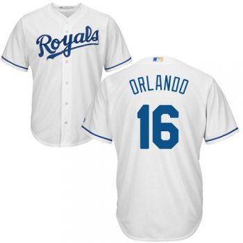 Royals #16 Paulo Orlando White Cool Base Stitched Youth Baseball Jersey