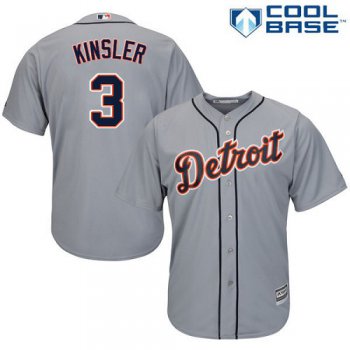 Tigers #3 Ian Kinsler Grey Cool Base Stitched Youth Baseball Jersey