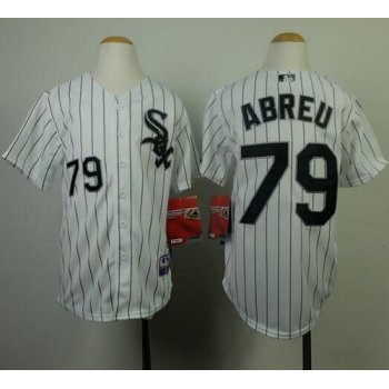 White Sox #79 Jose Abreu White(Black Strip) Cool Base Stitched Youth Baseball Jersey