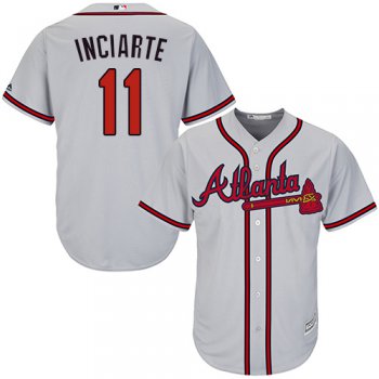 Braves #11 Ender Inciarte Grey Cool Base Stitched Youth Baseball Jersey