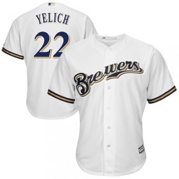 Brewers #22 Christian Yelich White Cool Base Stitched Youth Baseball Jersey