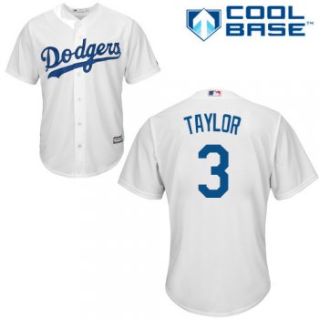 Dodgers #3 Chris Taylor White Cool Base Stitched Youth Baseball Jersey