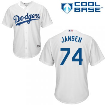 Dodgers #74 Kenley Jansen White Cool Base Stitched Youth Baseball Jersey