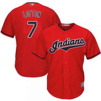 Indians #7 Kenny Lofton Red Stitched Youth Baseball Jersey