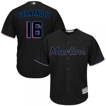 Marlins #16 Jose Fernandez Black Cool Base Stitched Youth Baseball Jersey