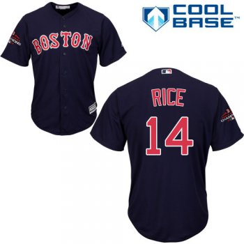 Red Sox #14 Jim Rice Navy Blue Cool Base 2018 World Series Champions Stitched Youth Baseball Jersey