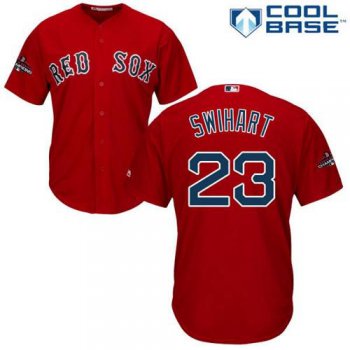 Red Sox #23 Blake Swihart Red Cool Base 2018 World Series Champions Stitched Youth Baseball Jersey