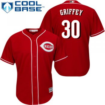 Reds #30 Ken Griffey Red Cool Base Stitched Youth Baseball Jersey