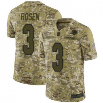 Dolphins #3 Josh Rosen Camo Youth Stitched Football Limited 2018 Salute to Service Jersey