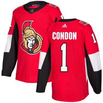 Youth Adidas Senators 1 Mike Condon Red Home Authentic Stitched NHL Jersey