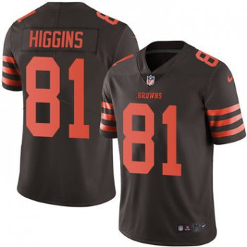 Youth Nike Cleveland Browns #81 Rashard Higgins Limited Brown Rush Vapor Untouchable NFL Jersey