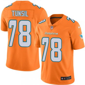 Youth Nike Dolphins 78 Laremy Tunsil Orange Stitched NFL Limited Rush Jersey