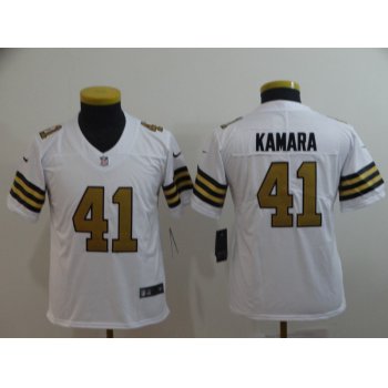 Youth Nike Saints 41 Alvin Kamara White Youth Color Rush Limited Jersey