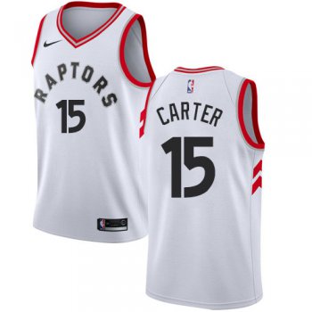 Youth Toronto Raptors #15 Vince Carter White Basketball Swingman Association Edition Jersey