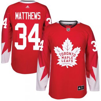 Adidas Toronto Maple Leafs #34 Auston Matthews Red Alternate Stitched Youth NHL Jersey