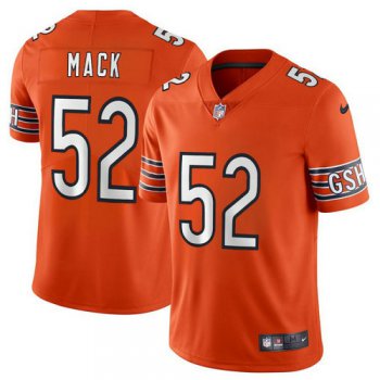 Kids Nike Bears 52 Khalil Mack Orange Men's Stitched NFL Limited Rush Jersey