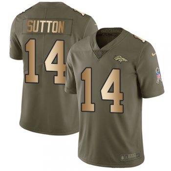 Nike Broncos #14 Courtland Sutton Olive Gold Youth Stitched NFL Limited 2017 Salute to Service Jersey