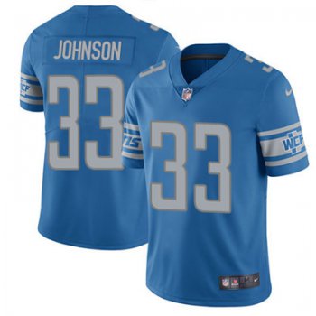 Nike Lions #33 Kerryon Johnson Light Blue Team Color Youth Stitched NFL Vapor Untouchable Limited Jersey