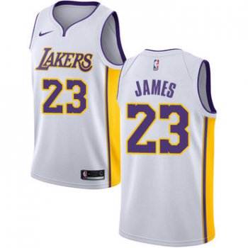 Youth Nike Los Angeles Lakers #23 LeBron James White NBA Swingman Association Edition Jersey
