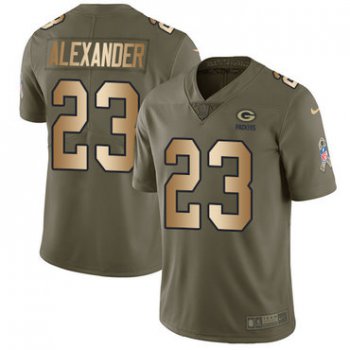 Nike Packers #23 Jaire Alexander Olive Gold Youth Stitched NFL Limited 2017 Salute to Service Jersey