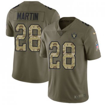 Nike Raiders #28 Doug Martin Olive Camo Youth Stitched NFL Limited 2017 Salute to Service Jersey