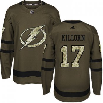Adidas Tampa Bay Lightning #17 Alex Killorn Green Salute to Service Stitched Youth NHL Jersey