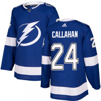 Adidas Tampa Bay Lightning #24 Ryan Callahan Blue Home Authentic Stitched Youth NHL Jersey