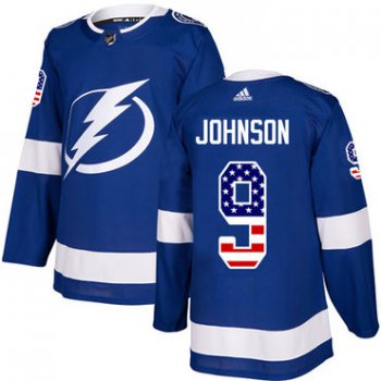 Adidas Tampa Bay Lightning #9 Tyler Johnson Blue Home Authentic USA Flag Stitched Youth NHL Jersey