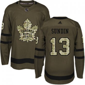 Adidas Toronto Maple Leafs #13 Mats Sundin Green Salute to Service Stitched Youth NHL Jersey