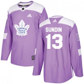 Adidas Toronto Maple Leafs #13 Mats Sundin Purple Authentic Fights Cancer Stitched Youth NHL Jersey