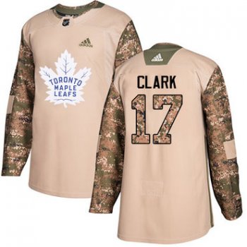 Adidas Toronto Maple Leafs #17 Wendel Clark Camo Authentic 2017 Veterans Day Stitched Youth NHL Jersey