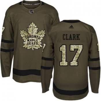 Adidas Toronto Maple Leafs #17 Wendel Clark Green Salute to Service Stitched Youth NHL Jersey