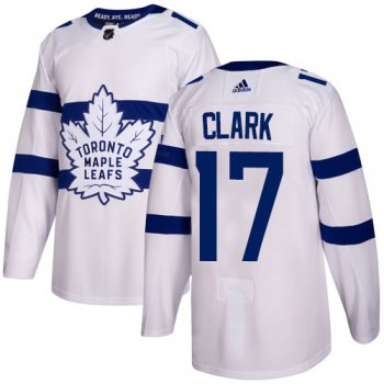 Adidas Toronto Maple Leafs #17 Wendel Clark White Authentic 2018 Stadium Series Stitched Youth NHL Jersey