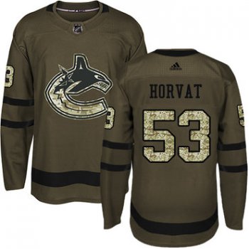 Adidas Vancouver Canucks #53 Bo Horvat Green Salute to Service Youth Stitched NHL Jersey