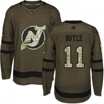 Adidas New Jersey Devils #11 Brian Boyle Green Salute to Service Stitched Youth NHL Jersey