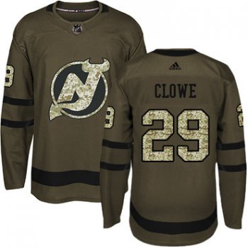 Adidas New Jersey Devils #29 Ryane Clowe Green Salute to Service Stitched Youth NHL Jersey