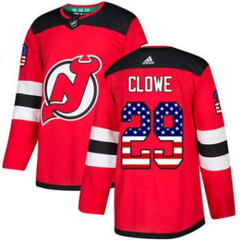 Adidas New Jersey Devils #29 Ryane Clowe Red Home Authentic USA Flag Stitched Youth NHL Jersey