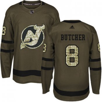 Adidas New Jersey Devils #8 Will Butcher Green Salute to Service Stitched Youth NHL Jersey
