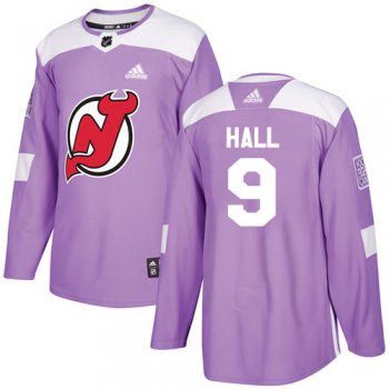 Adidas New Jersey Devils #9 Taylor Hall Purple Authentic Fights Cancer Stitched Youth NHL Jersey