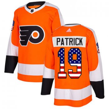 Adidas Philadelphia Flyers #19 Nolan Patrick Orange Home Authentic USA Flag Stitched Youth NHL Jersey