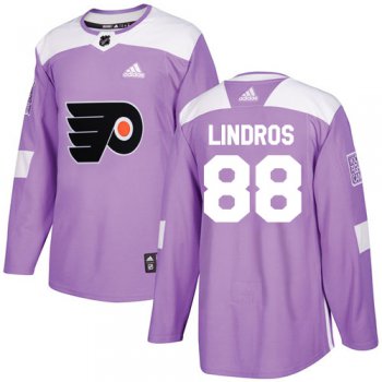 Adidas Philadelphia Flyers #88 Eric Lindros Purple Authentic Fights Cancer Stitched Youth NHL Jersey