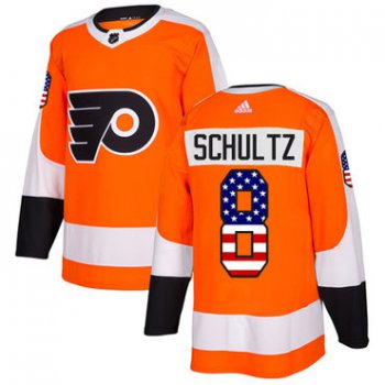 Adidas Philadelphia Flyers #8 Dave Schultz Orange Home Authentic USA Flag Stitched Youth NHL Jersey