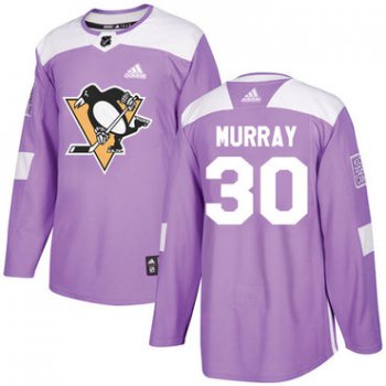 Adidas Pittsburgh Penguins #30 Matt Murray Purple Authentic Fights Cancer Stitched Youth NHL Jersey