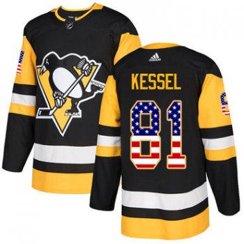 Adidas Pittsburgh Penguins #81 Phil Kessel Black Home Authentic USA Flag Stitched Youth NHL Jersey