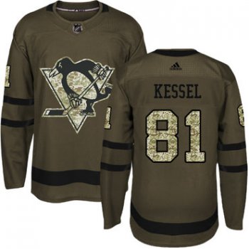 Adidas Pittsburgh Penguins #81 Phil Kessel Green Salute to Service Stitched Youth NHL Jersey